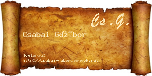 Csabai Gábor névjegykártya