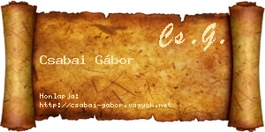 Csabai Gábor névjegykártya